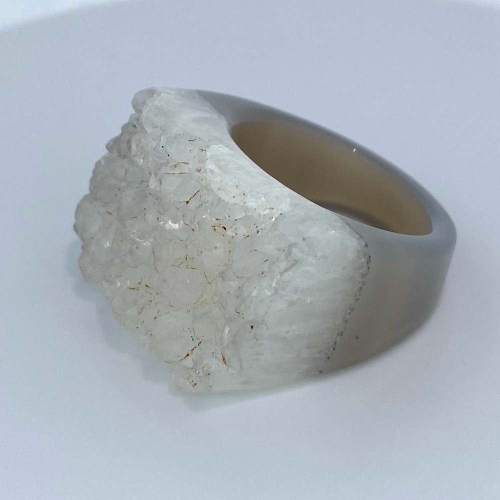 72 Carat!! Quartz Druze Ring